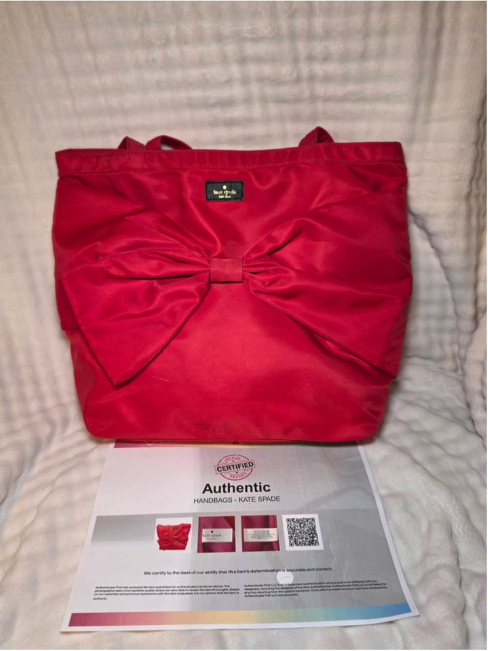 Kate Spade Red Bow Tote Bag - Picture 2 of 8